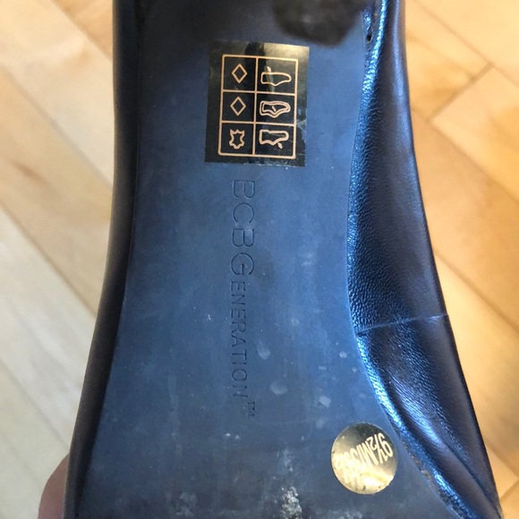 BCBG Generation Black Leather Heels - Picture 3 of 5